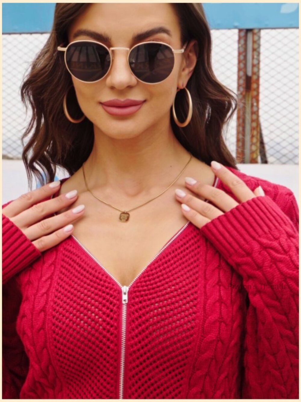 Womens Zipper V-Neck Slim Fit Cable Knit Mini Dress Long Sleeve Casual - Picture 7 of 7